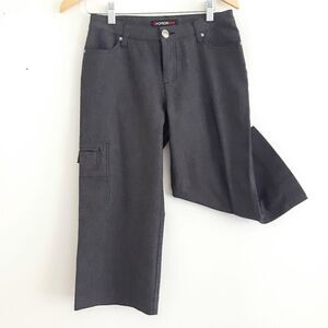 OPTION Elle 3/4 Cropped Wide legged pants 28" Waist Sz 4-6 Denim Grey